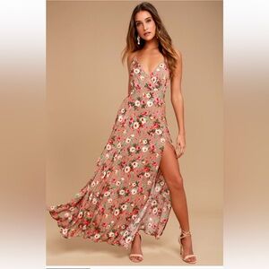 Everlasting Bliss Blush Floral Print Maxi Dress